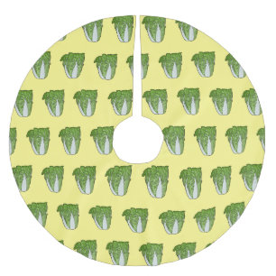 Chinese cabbage cartoon illustration  brushed polyester tree skirt