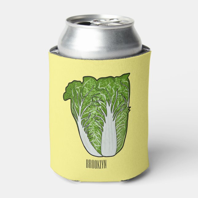 Chinese cabbage cartoon illustration  can cooler (Can Front)