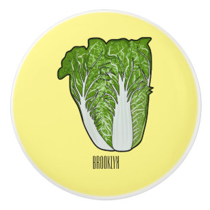 Chinese cabbage cartoon illustration ceramic knob