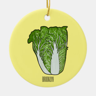 Chinese cabbage cartoon illustration  ceramic tree decoration