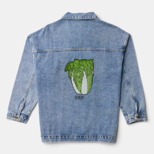 Chinese cabbage cartoon illustration denim jacket