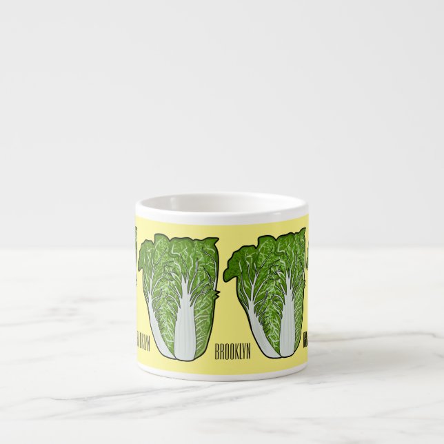 Chinese cabbage cartoon illustration  espresso cup (Front)
