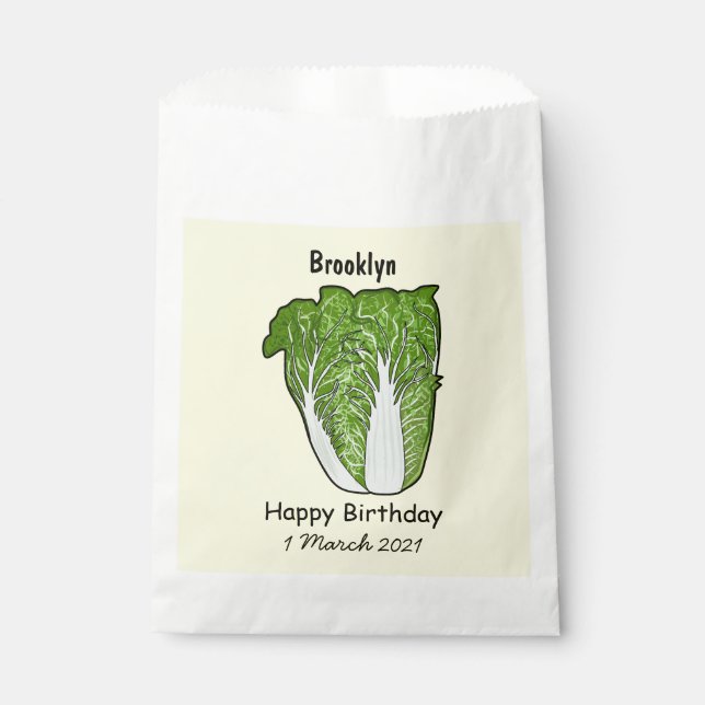 Chinese cabbage cartoon illustration favour bags (Front)