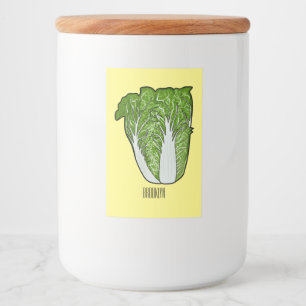 Chinese cabbage cartoon illustration  food label