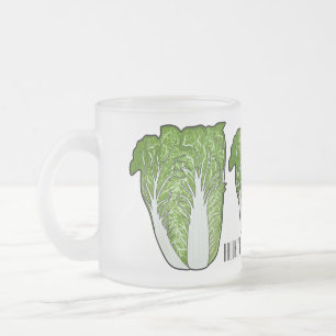 Chinese cabbage cartoon illustration  frosted glass coffee mug