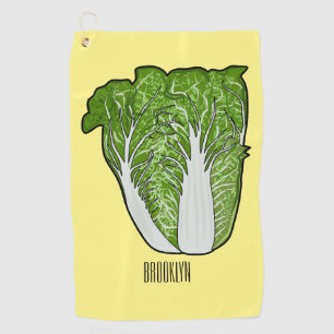 Chinese cabbage cartoon illustration golf towel