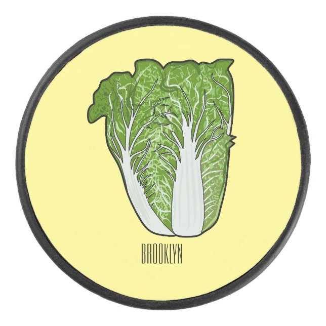 Chinese cabbage cartoon illustration  hockey puck (Front)