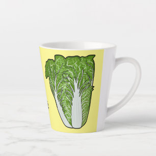 Chinese cabbage cartoon illustration  latte mug