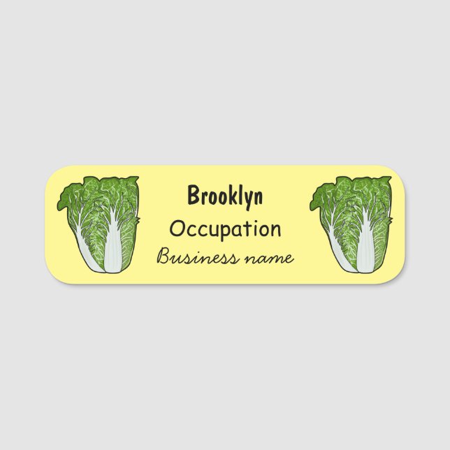 Chinese cabbage cartoon illustration name tag (Front)