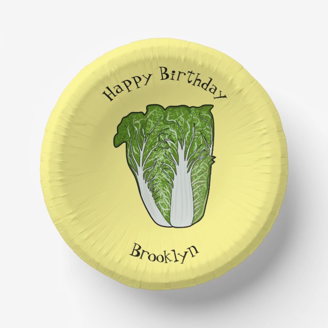 Chinese cabbage cartoon illustration paper plate (Front)