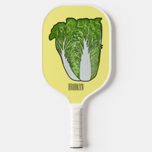 Chinese cabbage cartoon illustration pickleball paddle