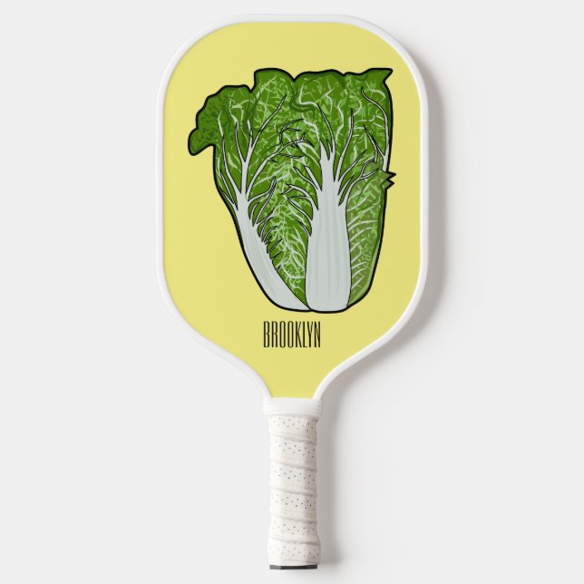 Chinese cabbage cartoon illustration  pickleball paddle (Front)