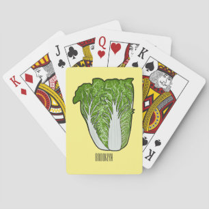 Chinese cabbage cartoon illustration playing cards