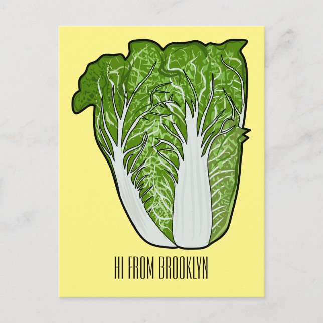 Chinese cabbage cartoon illustration  postcard (Front)