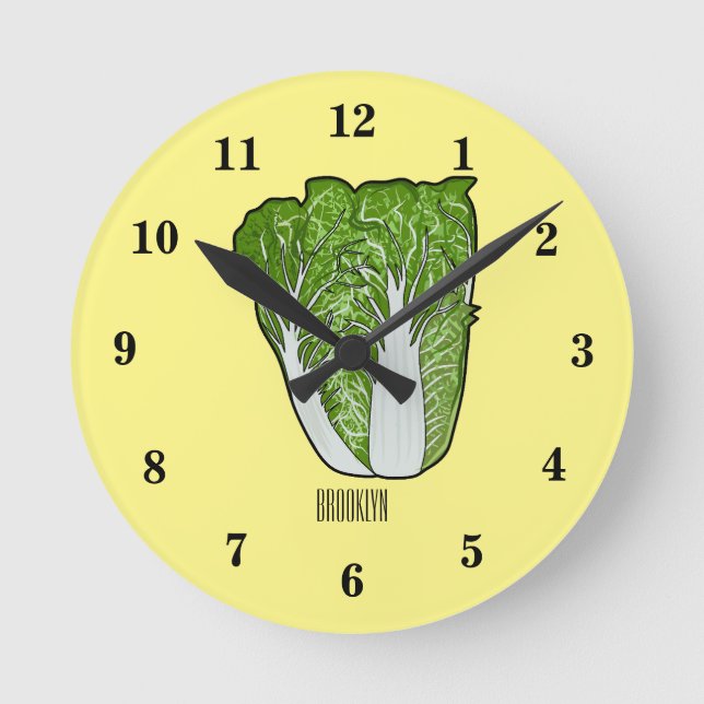Chinese cabbage cartoon illustration round clock (Front)