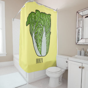 Chinese cabbage cartoon illustration shower curtain