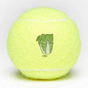 Chinese cabbage cartoon illustration tennis balls