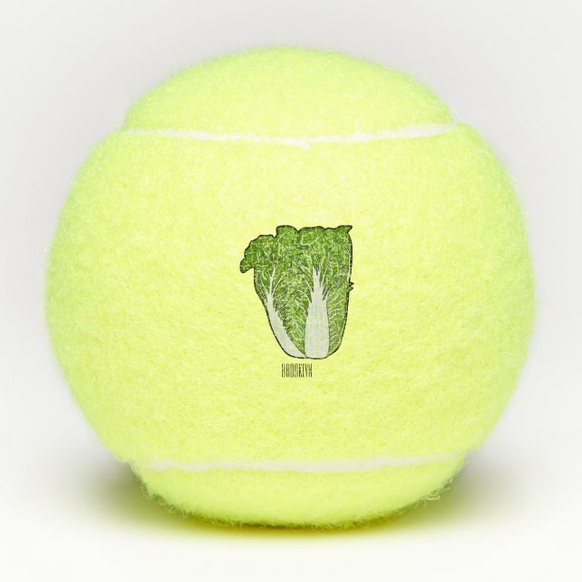 Chinese cabbage cartoon illustration  tennis balls (Front)