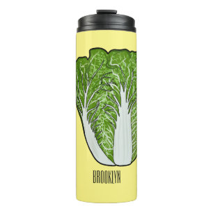 Chinese cabbage cartoon illustration  thermal tumbler