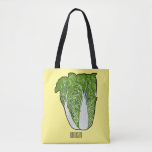 Chinese cabbage cartoon illustration tote bag
