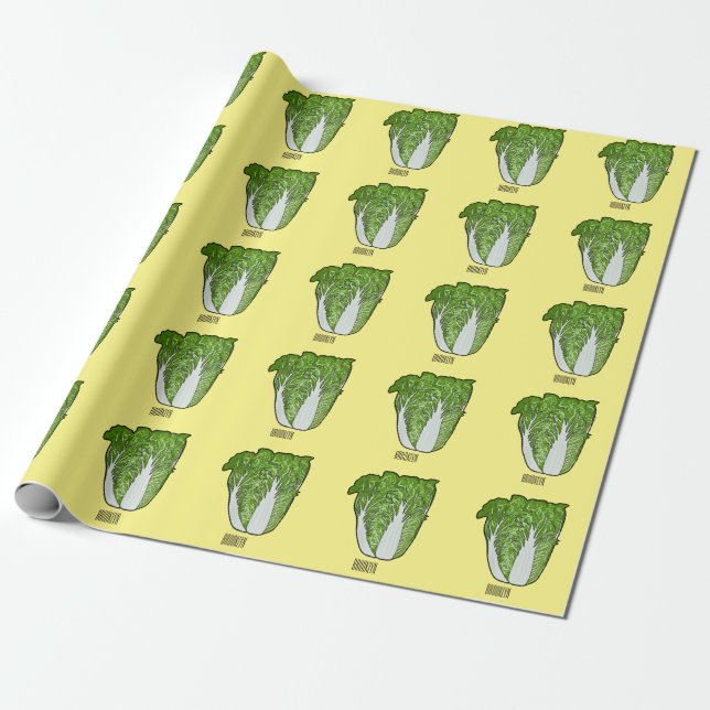 Chinese cabbage cartoon illustration  wrapping paper (Unrolled)