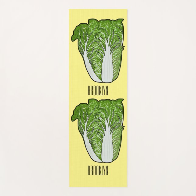 Chinese cabbage cartoon illustration  yoga mat (Front)