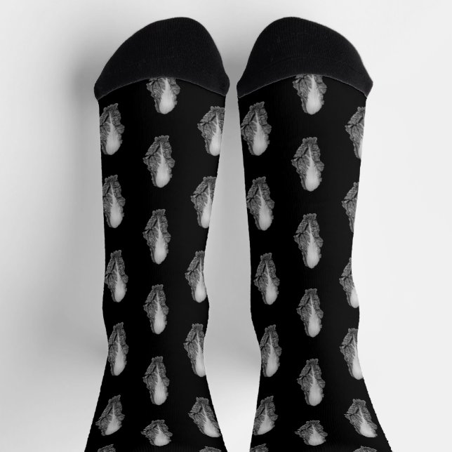 Chinese Cabbage Portrait Photograph Socks (Top)