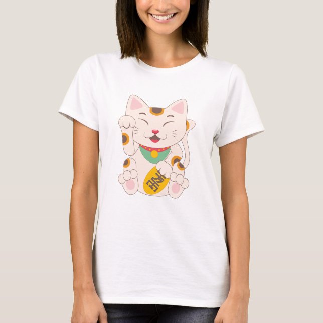 Chinese Cat Lucky Charm T-Shirt (Front)