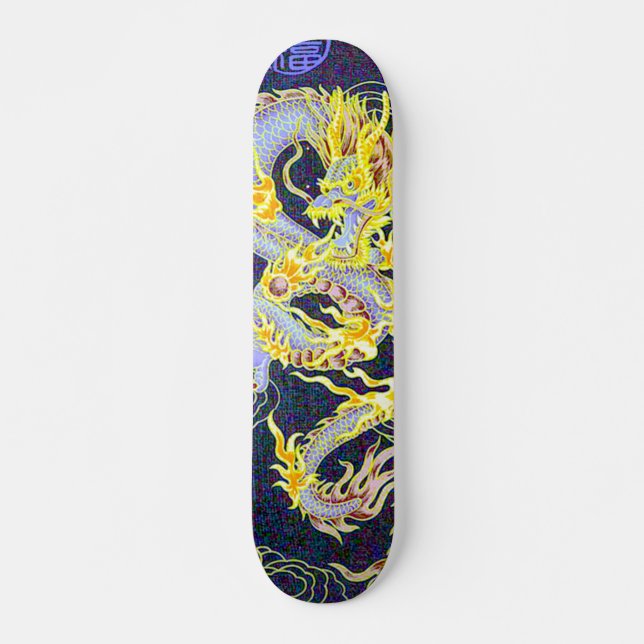 Chinese Celestial Emperor Dragon Hologram Pro Skateboard (Front)