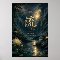 Chinese Character 流 Flow (Liú) Art Print
