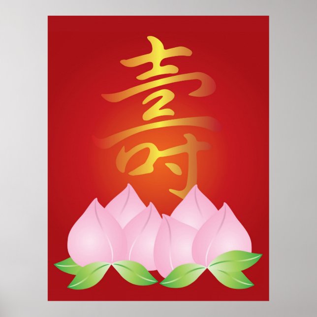 Chinese Character Calligraphy Longevity Illustrati Poster (Front)