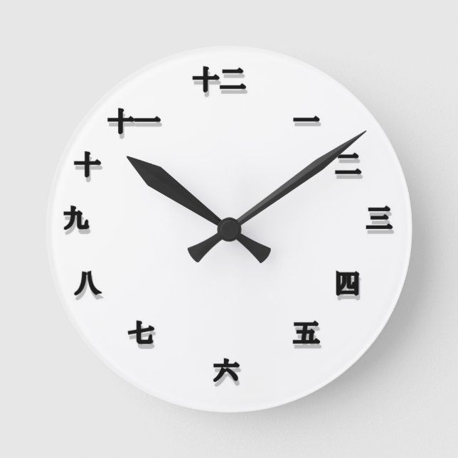 Chinese Character Clockface Round Clock (Front)