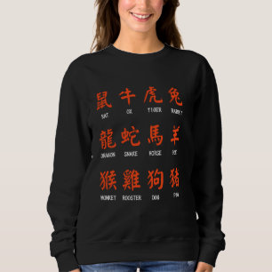 Chinese Characters China Fan Signs Chinese Symbols Sweatshirt