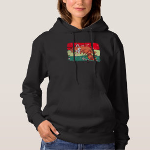 Chinese Cherry Blossom Forest Animal Sleeping Red Hoodie