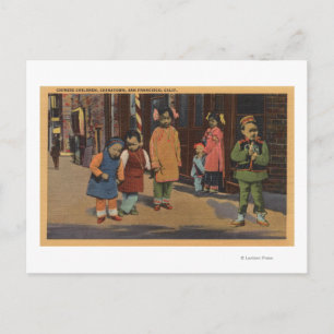 Chinese Children in Chinatown- San Francisco, CA 2 Postcard