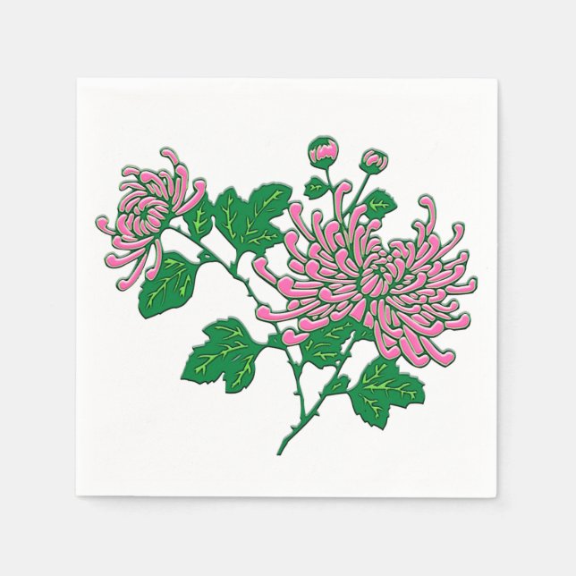 Chinese chrysanthemums  - soft pink napkin (Front)