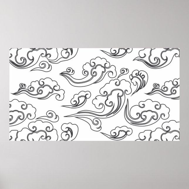 Chinese clouds swirl clouds clouds poster (Front)