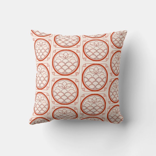 Chinese Coin Pattern Tapestry Cushion (Back)
