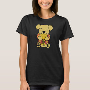 Chinese Costume Mooncake Golden Retriever Dog T-Shirt