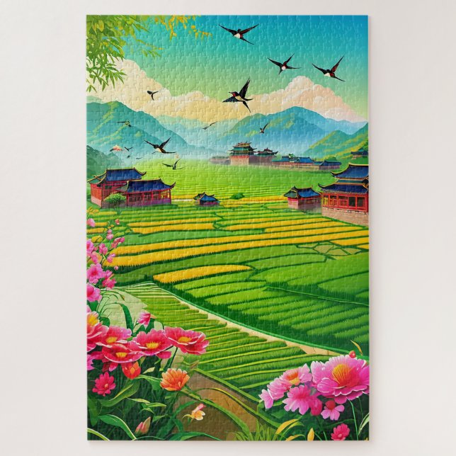 Chinese countryside jigsaw puzzle (Vertical)