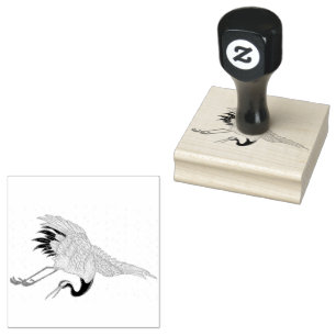 Chinese Crane Bird Rubber Stamp