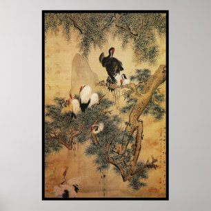 Chinese Cranes Poster