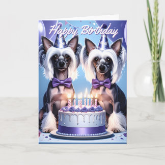 Chinese Crested Birthday Card