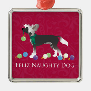 Chinese Crested Christmas Design Metal Tree Decoration
