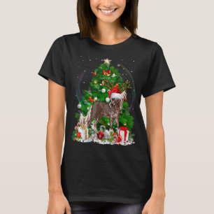 Chinese Crested Christmas Tree Light Pajama Dog Xm T-Shirt