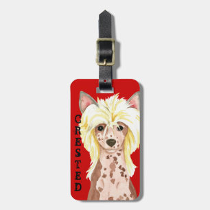 Chinese Crested Colour Block Luggage Tag