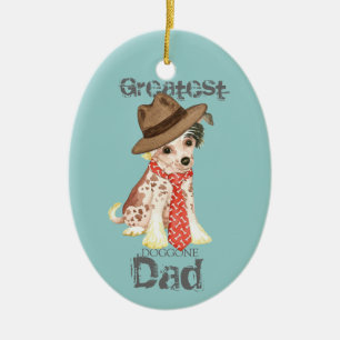 Chinese Crested Dad Ceramic Ornament