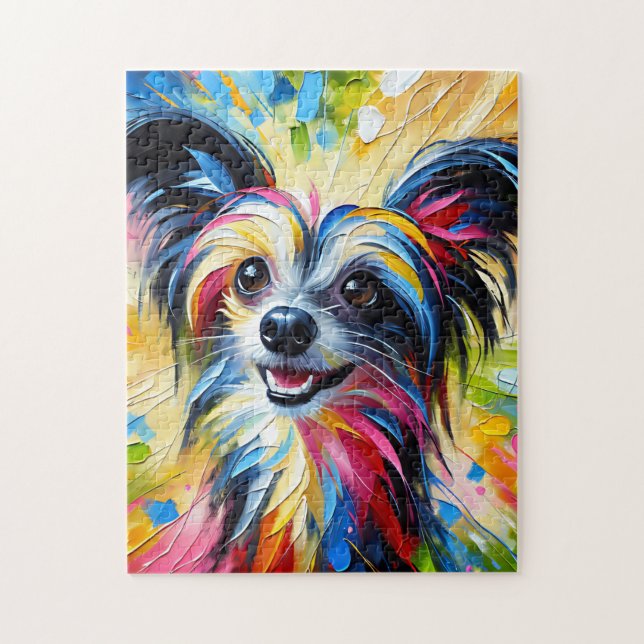 Chinese Crested Dog Acrylic Print Dog Lover Gift Jigsaw Puzzle (Vertical)
