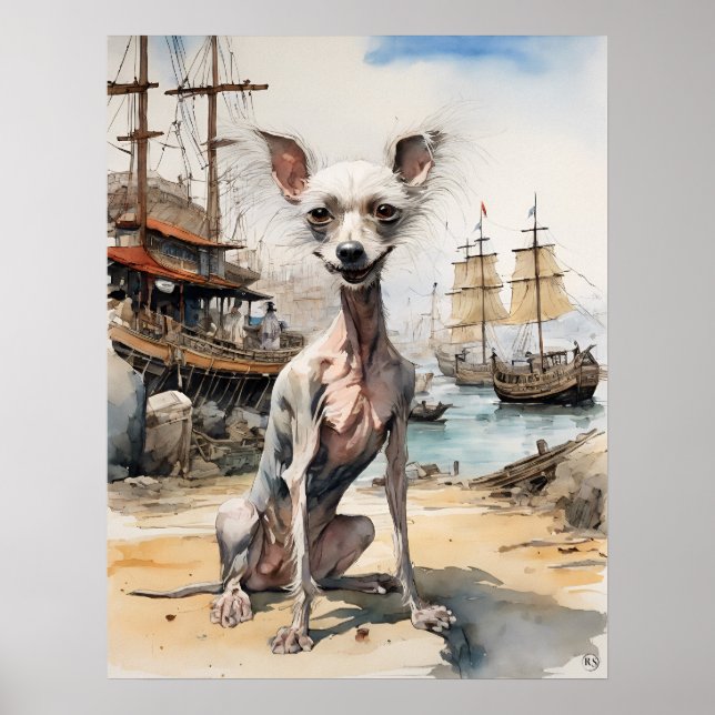 Chinese Crested - Dog Art Print (Front)