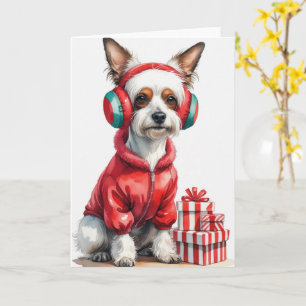 Chinese Crested Dog Christmas Greeting Card